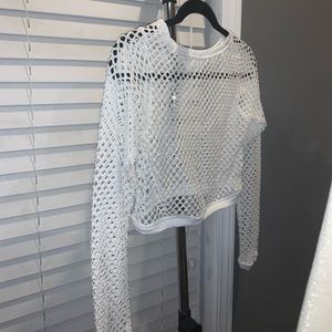 Small White net crop top. Never worn.
